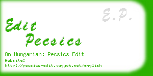 edit pecsics business card